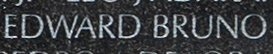 Engraved name on The Wall of Lance Corporal Edward Bruno, U.S. Marine Corps